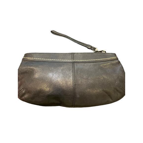 Coach‎ Soho Pleated Matted Black Leather Clutch Wristlet Handbag Purse F13734 - Picture 3 of 14